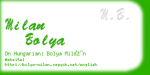 milan bolya business card